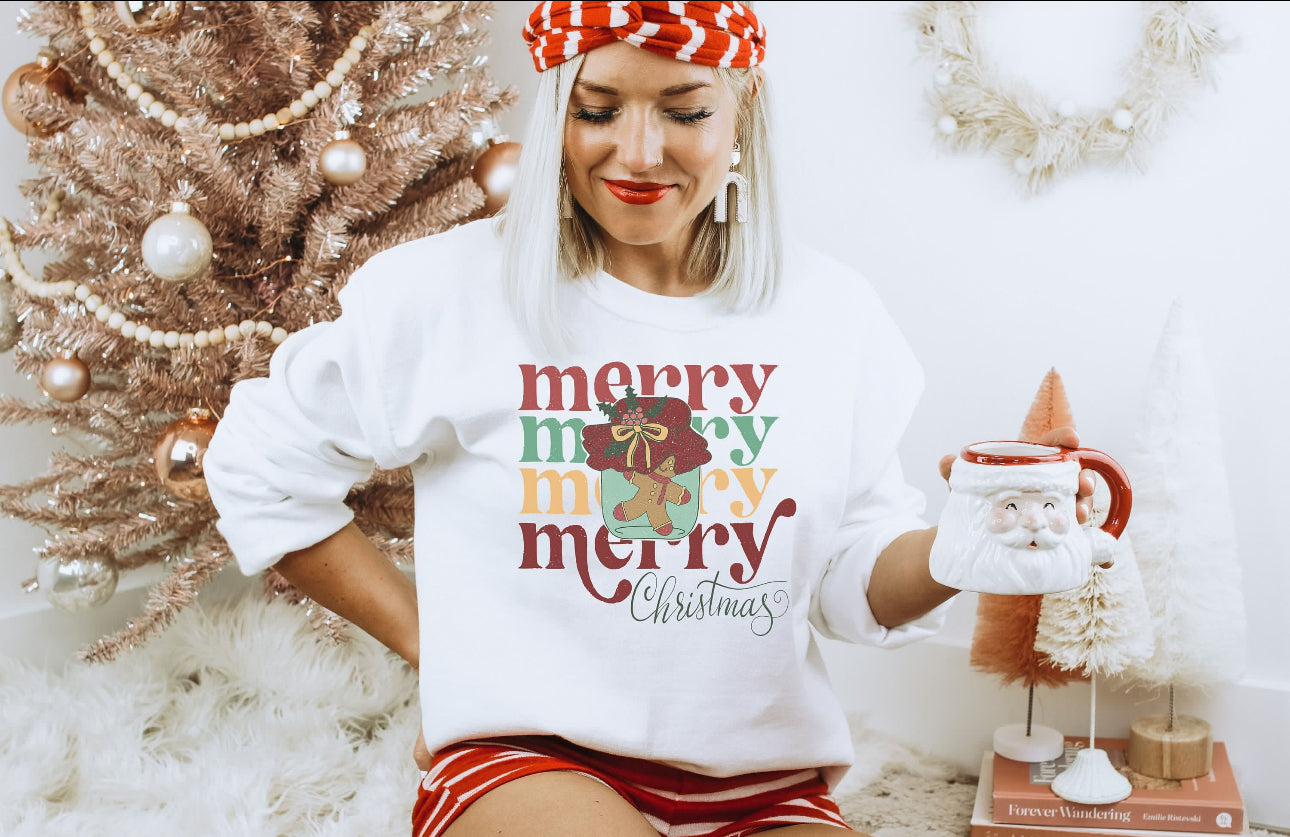 Merry Christmas 23 Sweatshirt on White