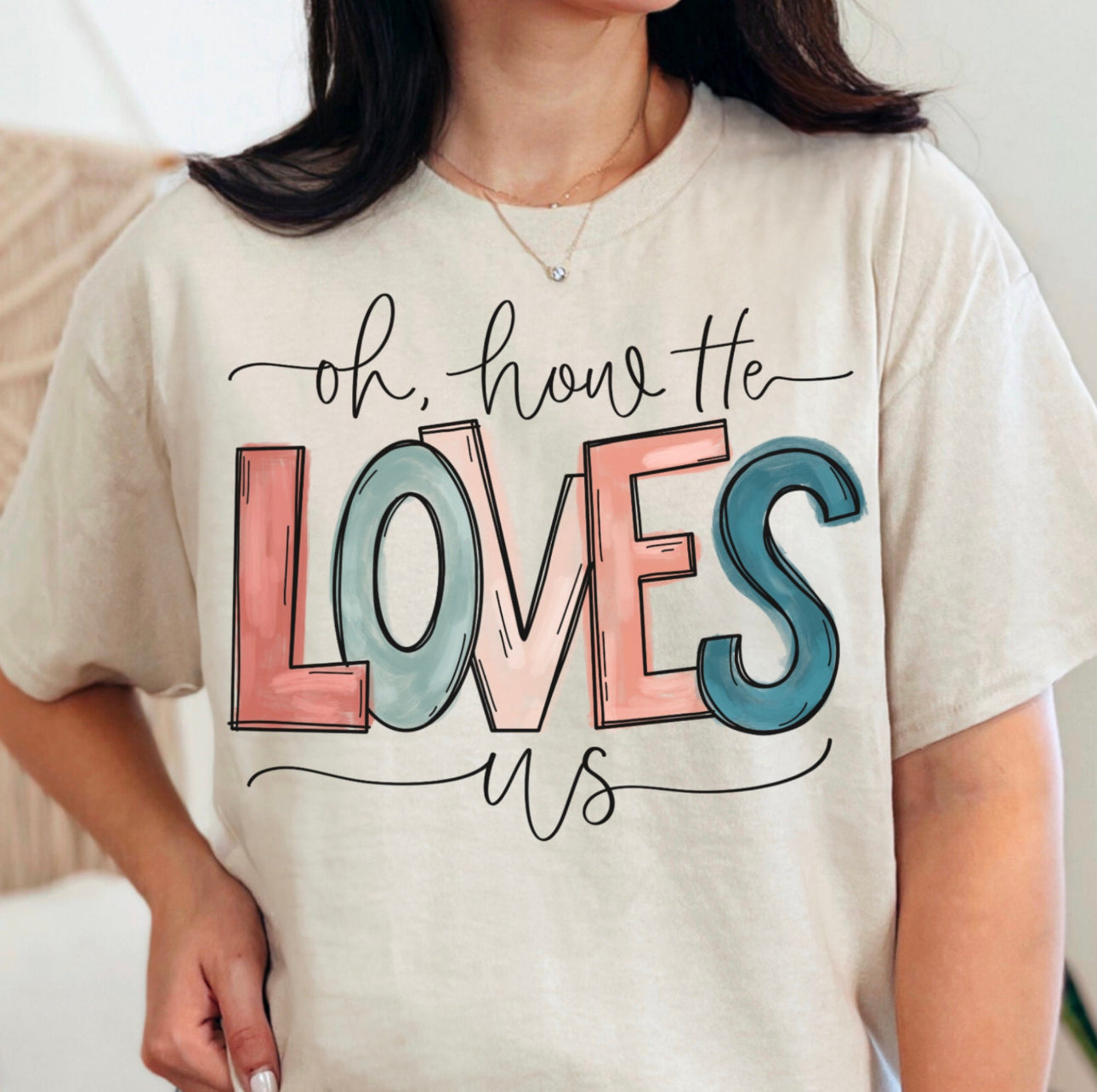 Graphic T- LOVES US on Sand - Comfort Color DTF -