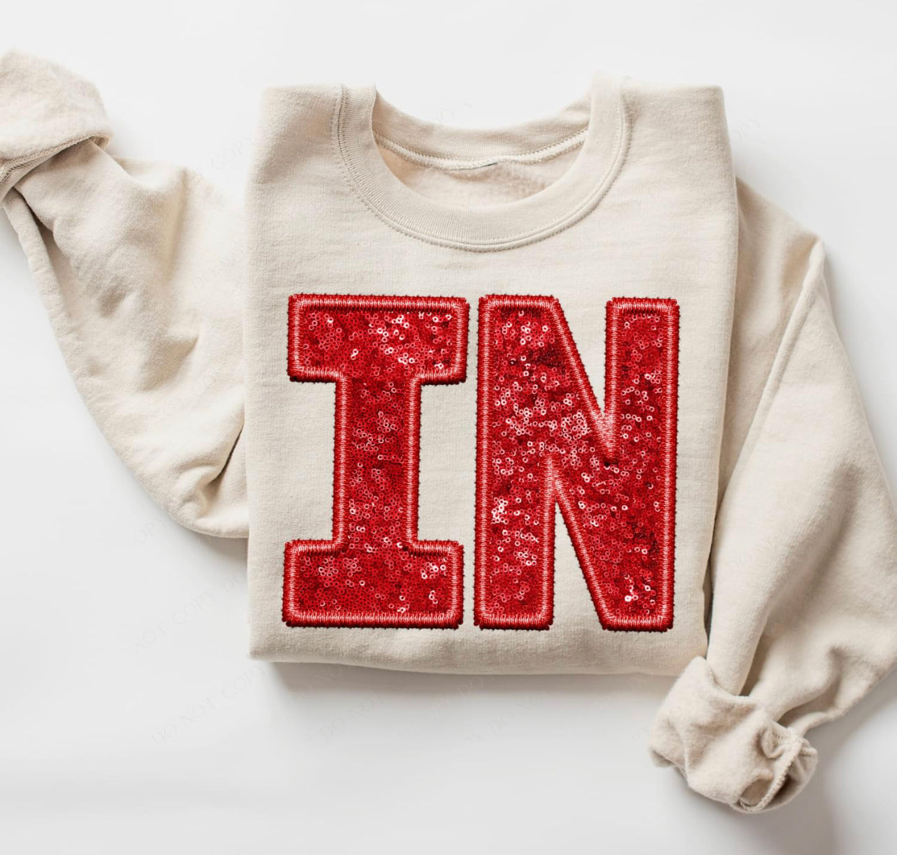 Faux State Initial SweatShirts IN Red