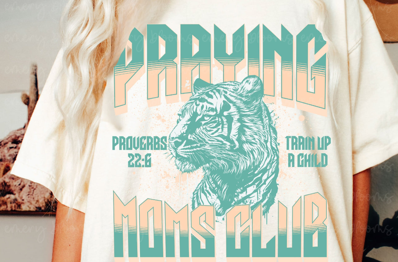 Graphic Tee - Praying Moms Club-Ivory