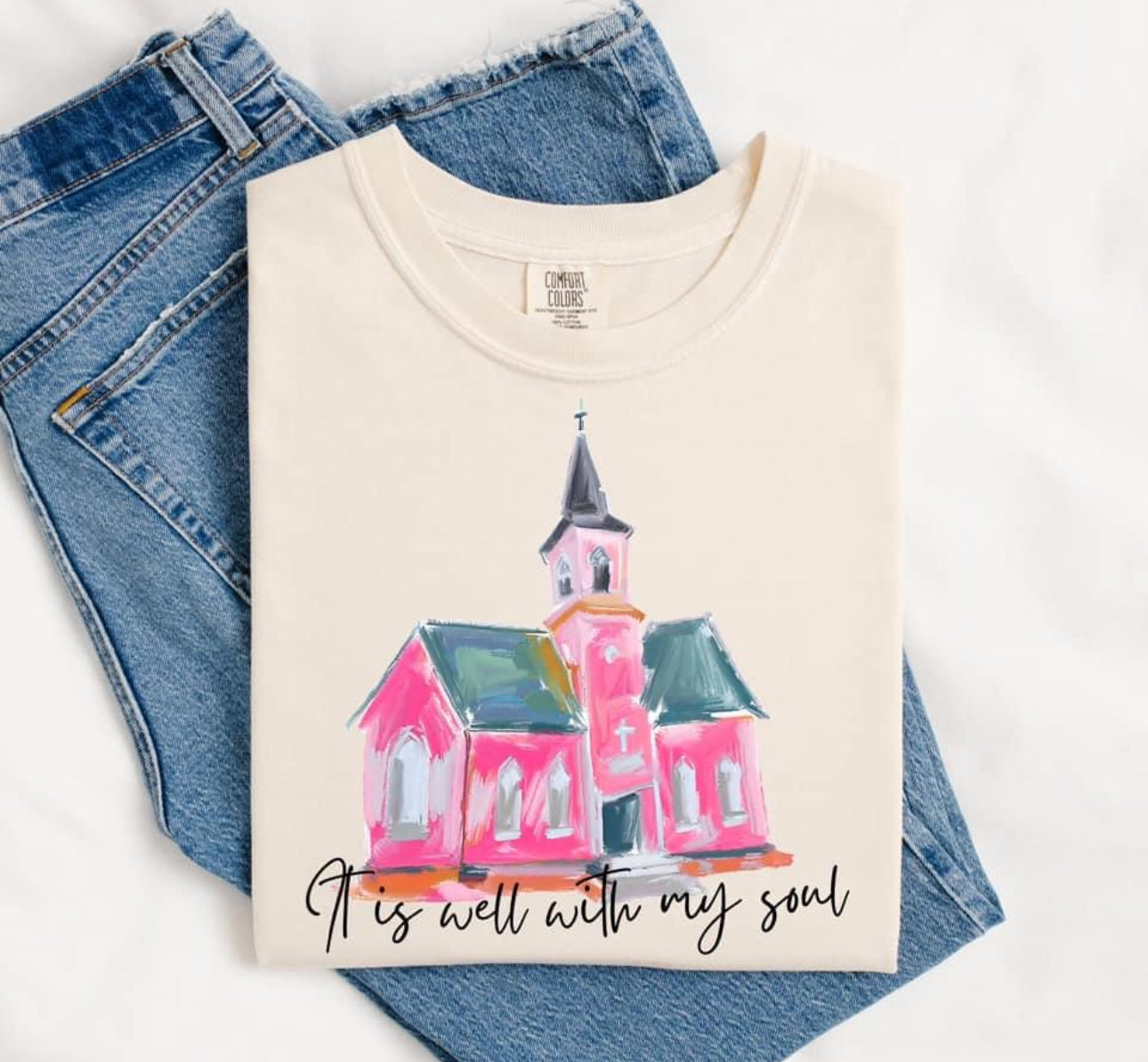 Graphic Tee - Pink it is well