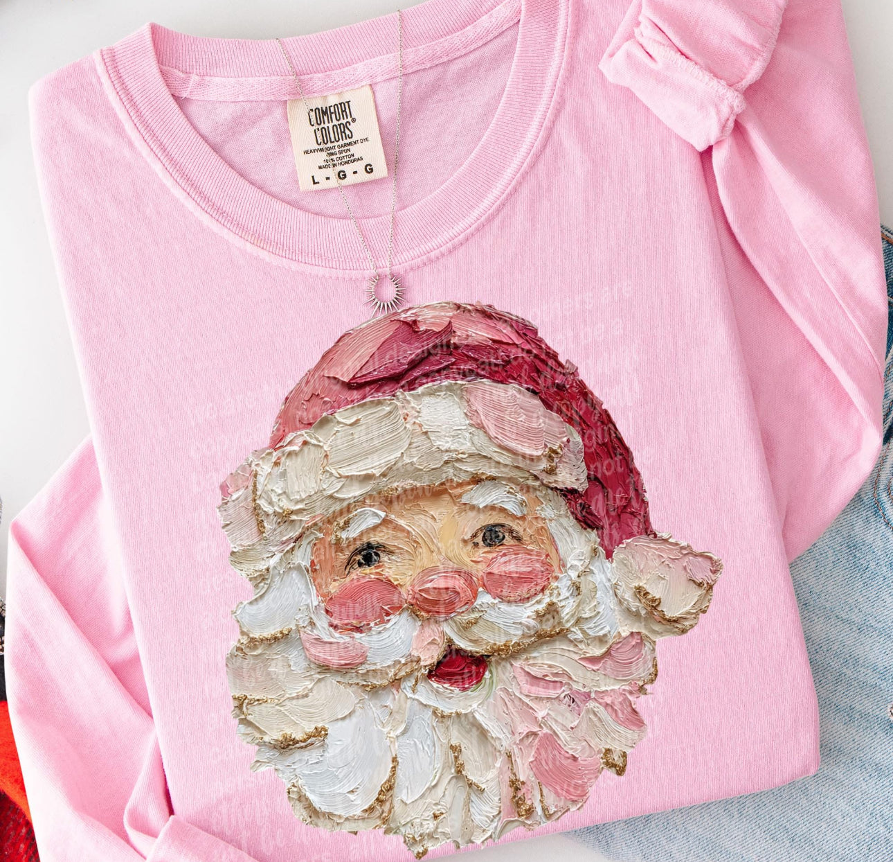 Graphic Comfort Color Long Sleeve T - Santa