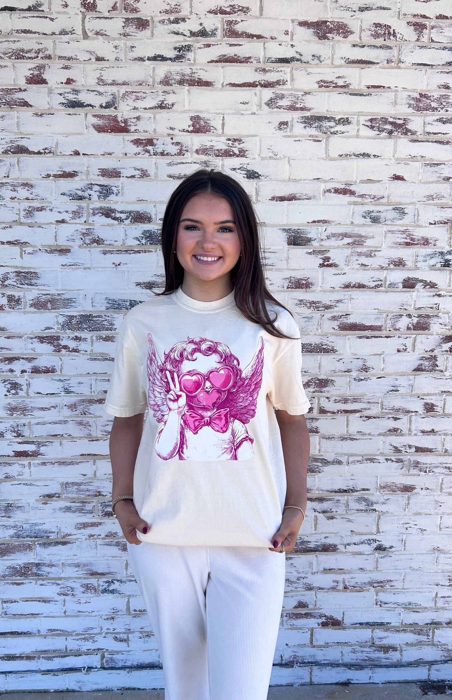 Graphic T- Retro Cupid - Comfort Color DTF - Ivory Shirt