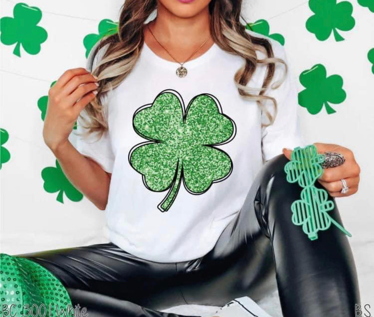 Bella Canvas DTF - Clover Faux Sparkle - TShirt Listing