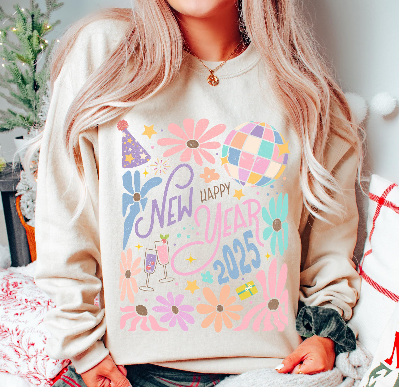 2025 New Year Pastel Sweatshirt - Select your Sweatshirt Color
