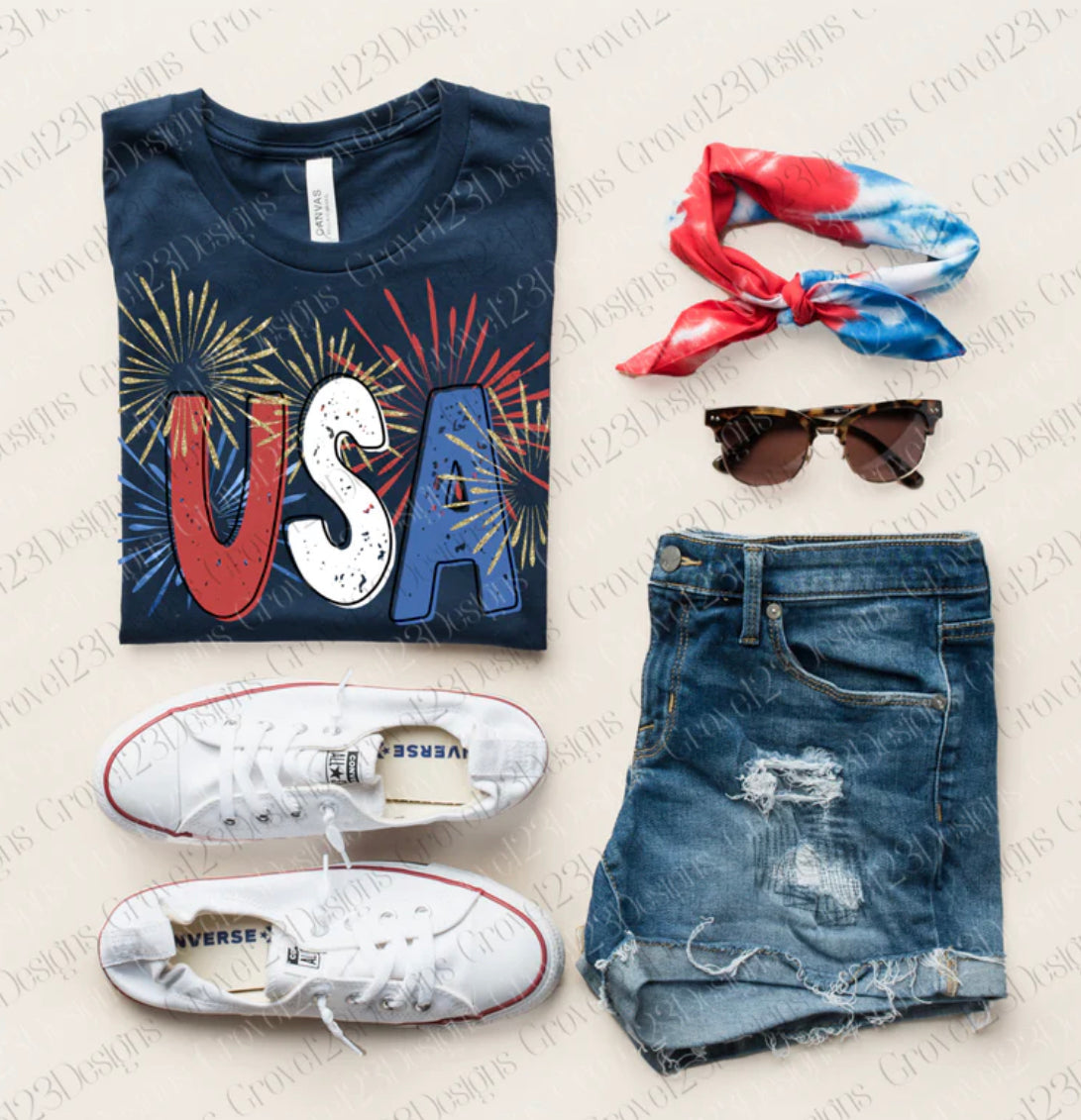 Graphic T - Navy USA
