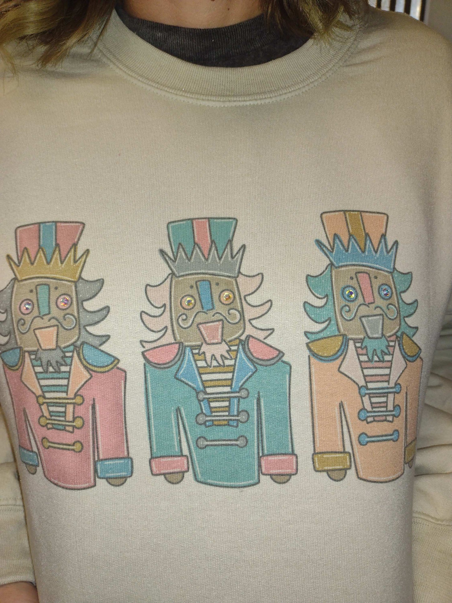 Embellished Nutcracker Sweatshirt Sand