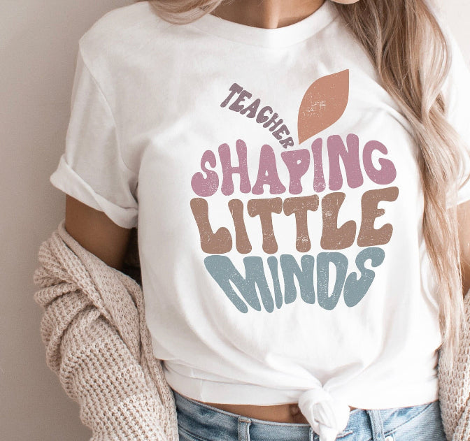 Shaping Little Minds on White T Shirt