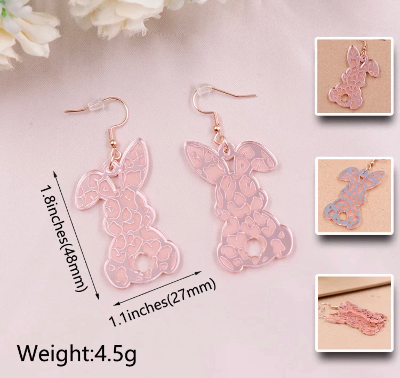 Rose Gold Bunny Earrings