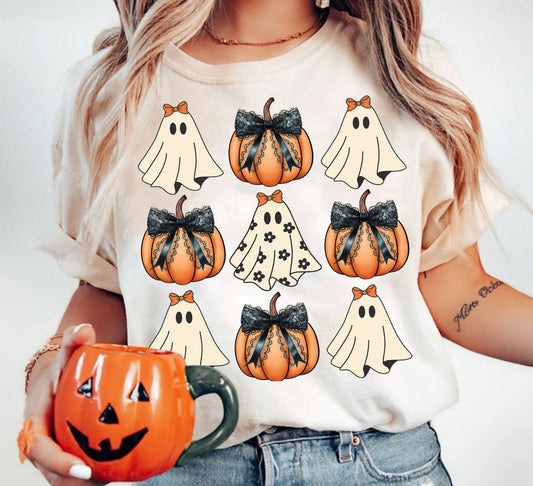 Graphic Tee - DTF - Ghost & Pumpkins