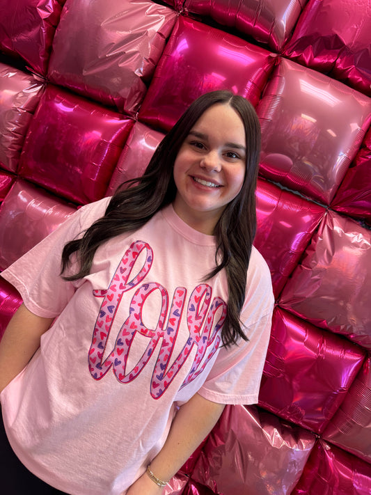 Graphic T - Love Light Pink DTF -
