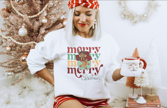 Merry Christmas 23 Sweatshirt on Sand (it is pictured on white)