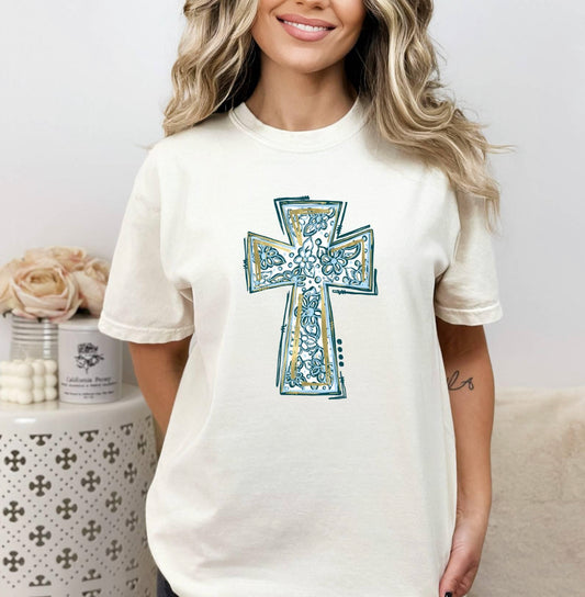 Comfort Color DTF - Spring Cross - TShirt