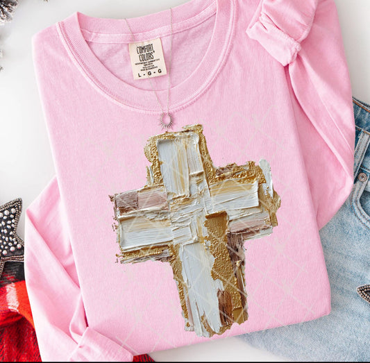 Graphic Comfort Color Long Sleeve T - Cross