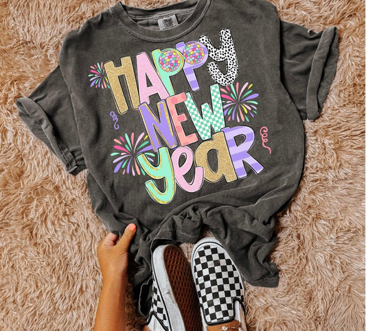 Youth Comfort Color DTF - Happy New Year 🩷 Youth