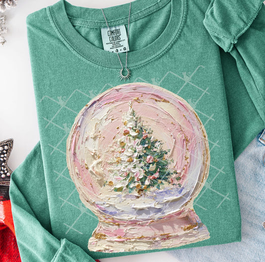 Graphic Comfort Color Long Sleeve T -  Snow Globe