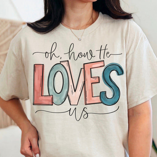 Graphic T- LOVES US on Sand  - Comfort Color DTF -