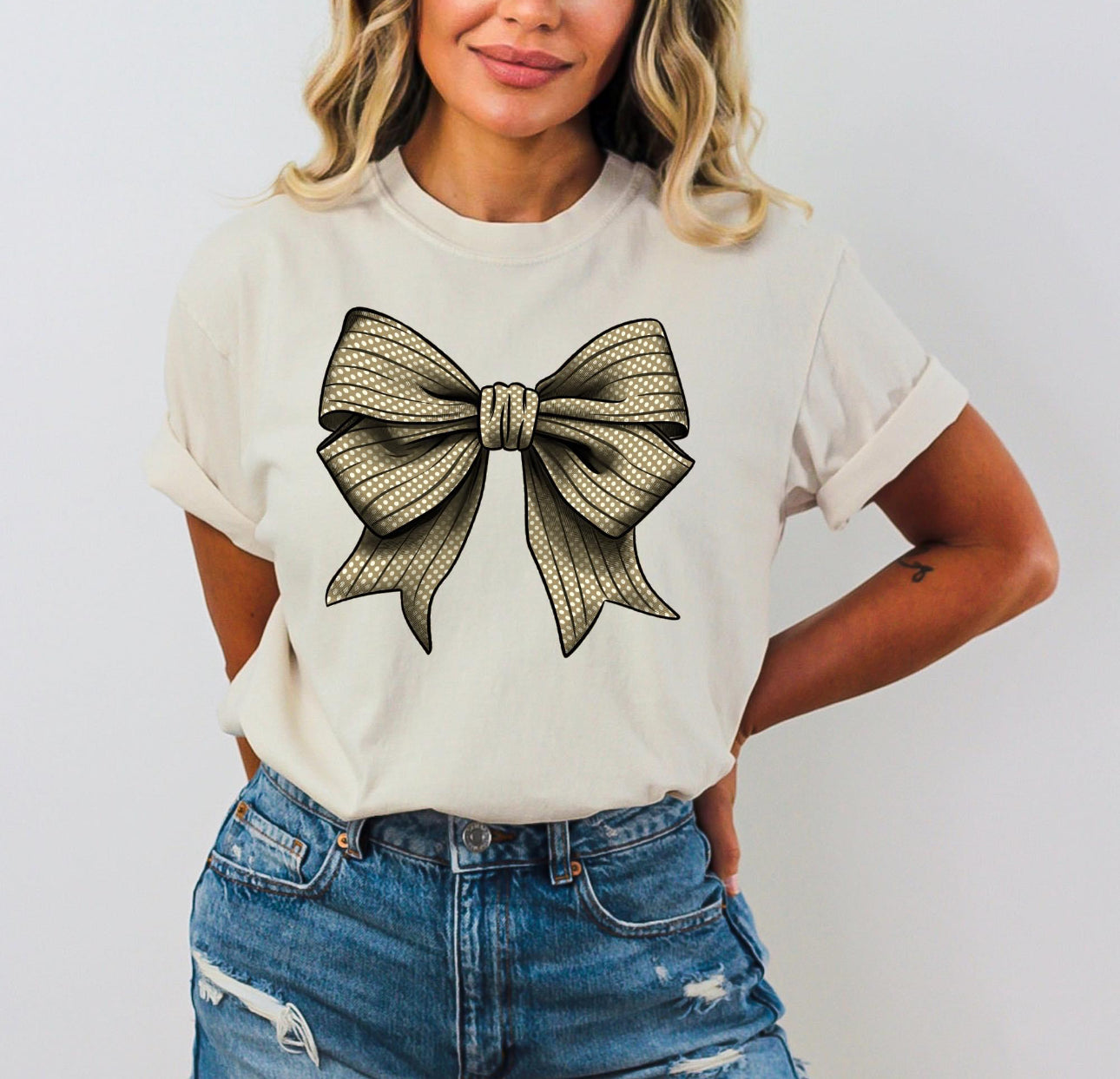 Graphic Tee - Bow - Multiple colors available- message once ordered to select the color needed