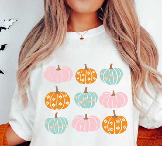 Graphic Tee - Pastel Pumpkins