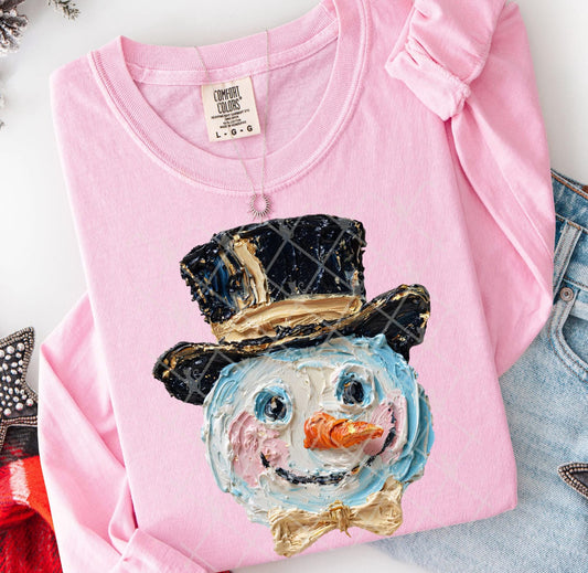 Graphic Comfort Color Long Sleeve T - Snowman