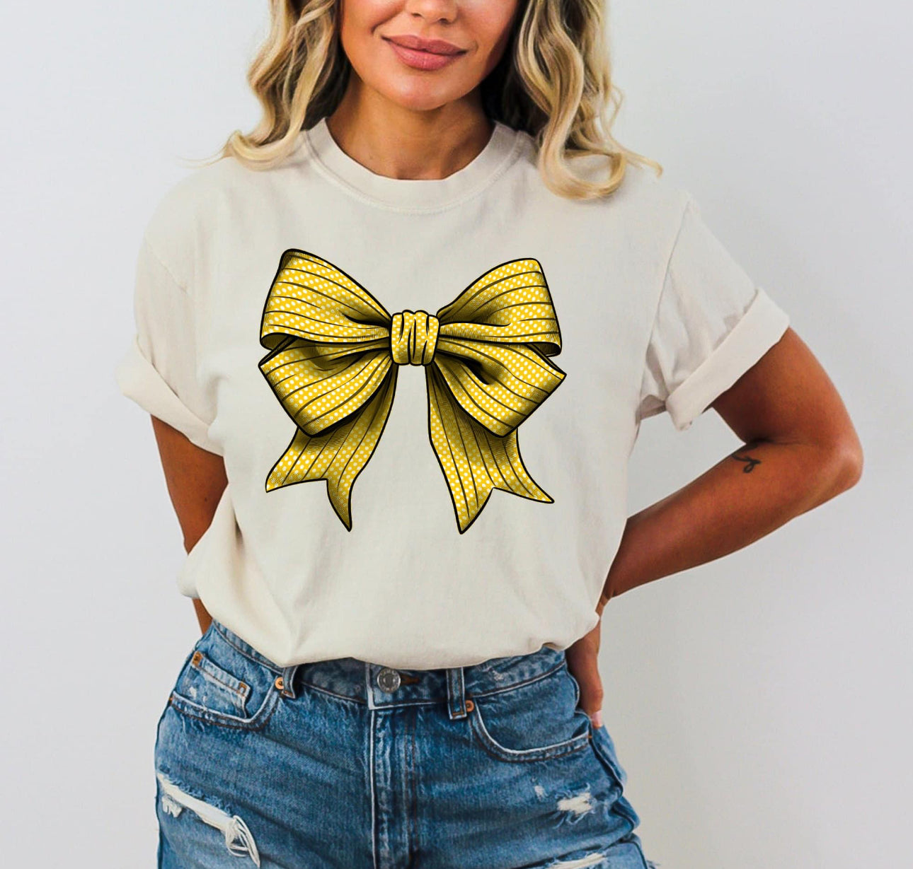 Graphic Tee - Bow - Multiple colors available- message once ordered to select the color needed