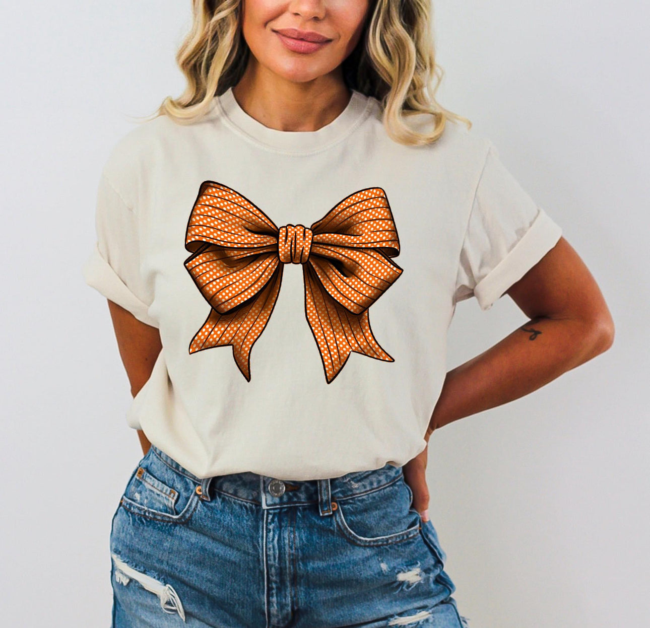 Graphic Tee - Bow - Multiple colors available- message once ordered to select the color needed