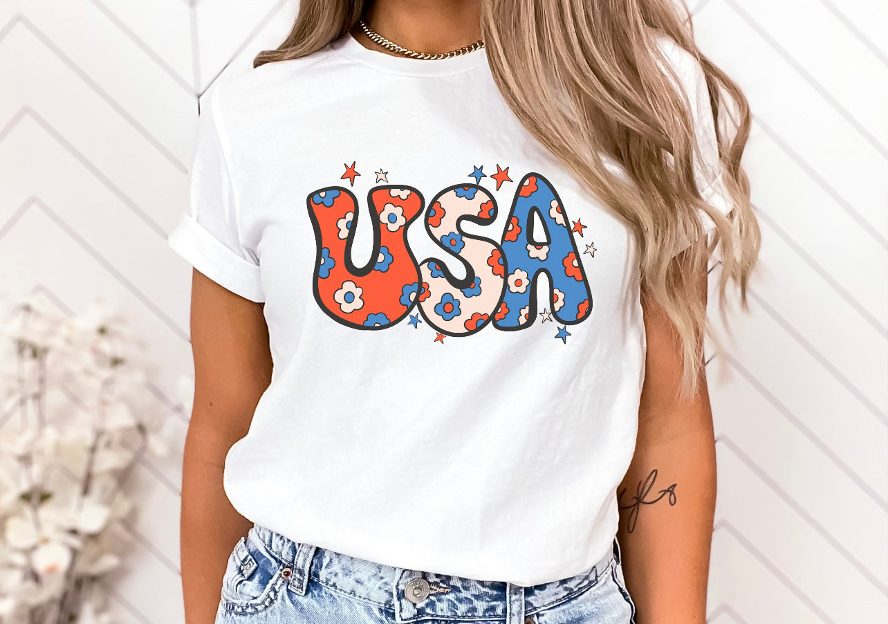 Graphic  T - USA Boho