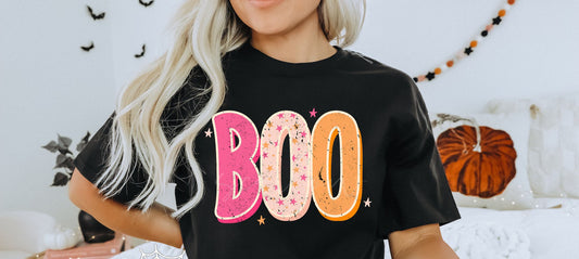 Graphic Tee - DTF - BOO on Black