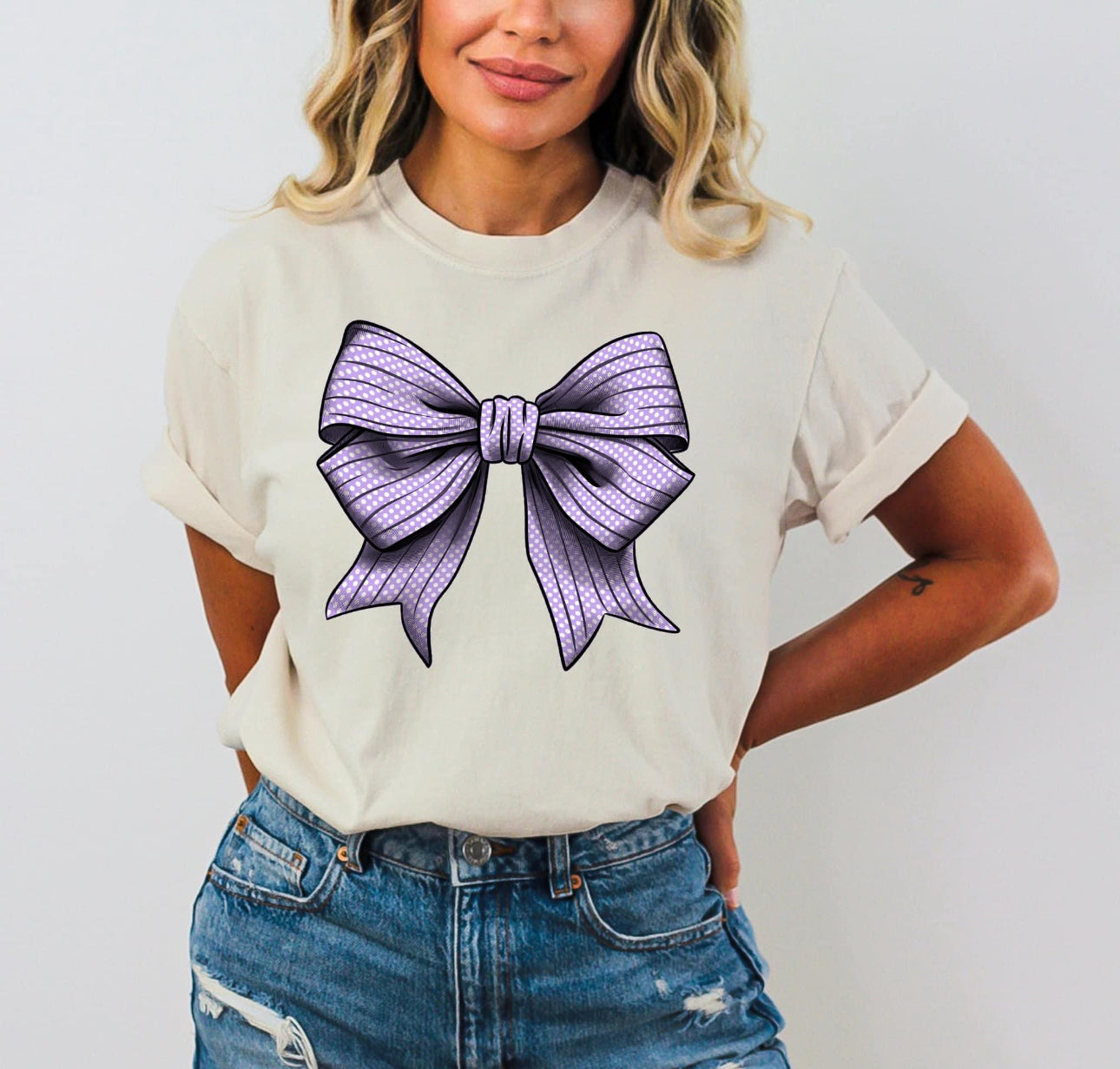 Graphic Tee - Bow - Multiple colors available- message once ordered to select the color needed