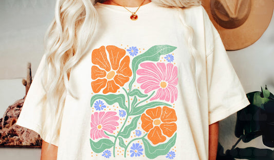 Graphic Tee - Comfort Color DTF - Daisy Collage