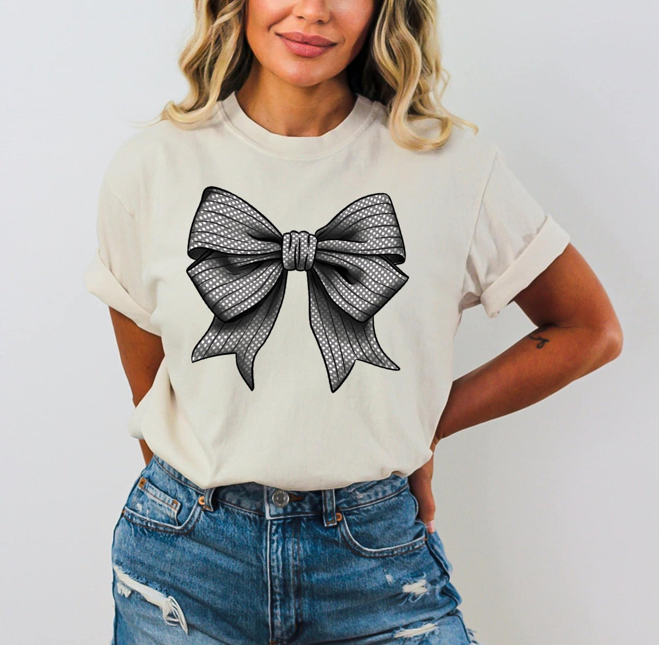 Graphic Tee - Bow - Multiple colors available- message once ordered to select the color needed