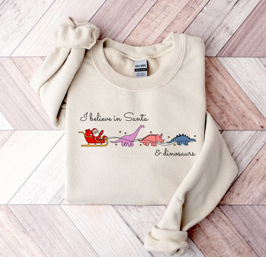 I believe in Dinosaurs Sweatshirt on Sand