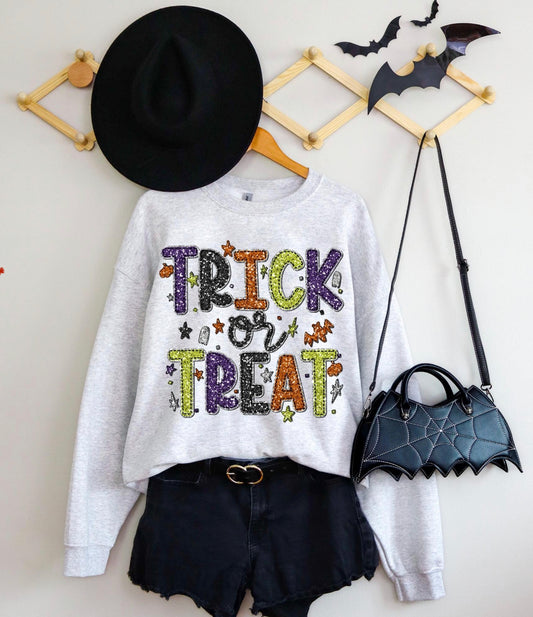 DTF Sparkle Trick or Treat Sweatshirt