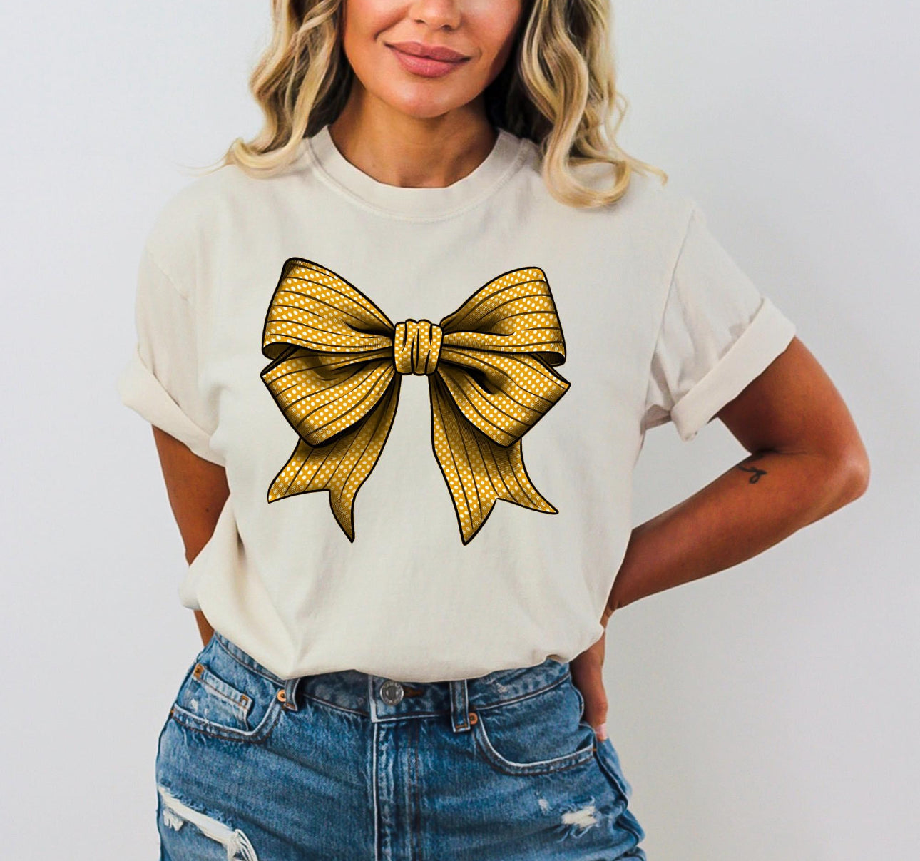 Graphic Tee - Bow - Multiple colors available- message once ordered to select the color needed