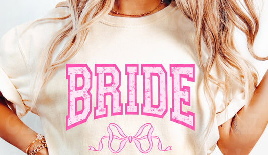 Graphic Tee - Comfort Color DTF - Bride Pink Bow 2