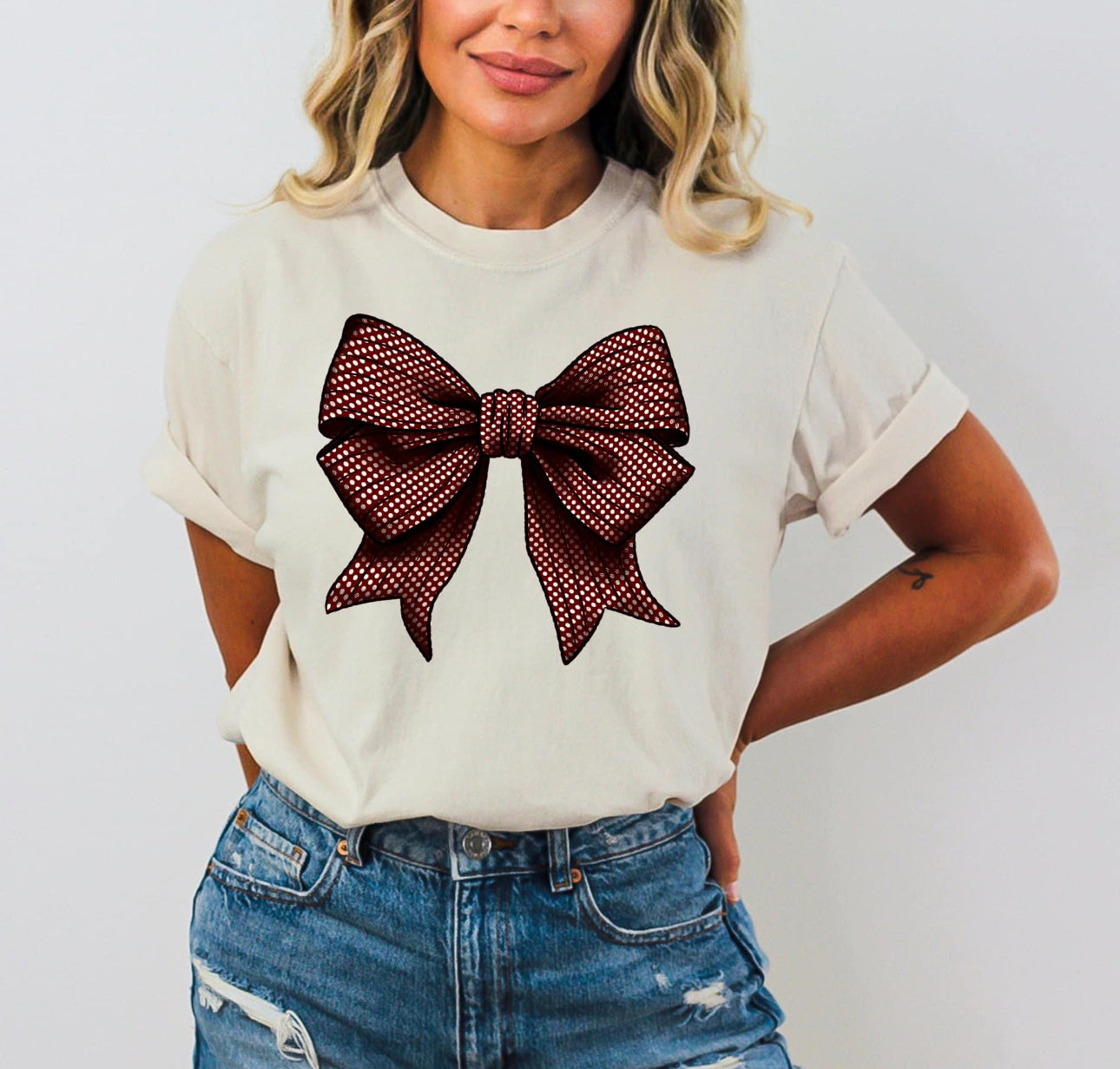 Graphic Tee - Bow - Multiple colors available- message once ordered to select the color needed