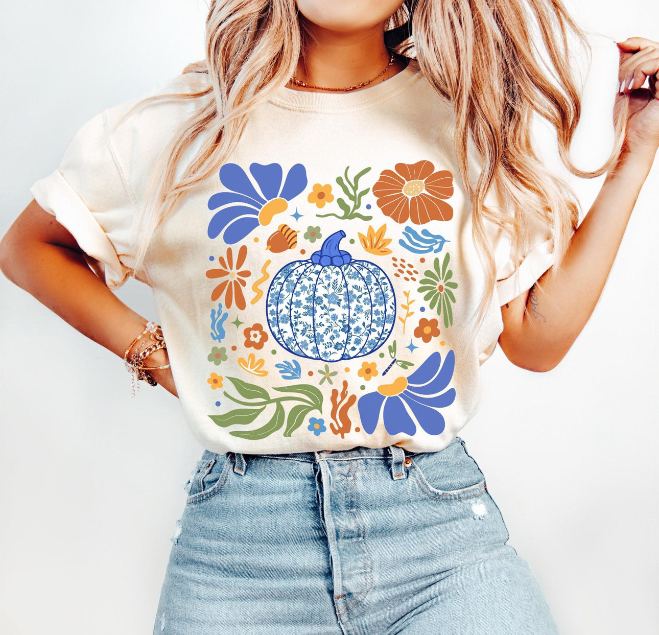 Graphic T - Boho Blue Pumpkin