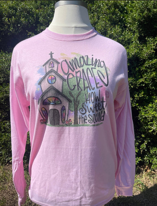 Amazing Grace - Pink Sweatshirt-  Sublimation