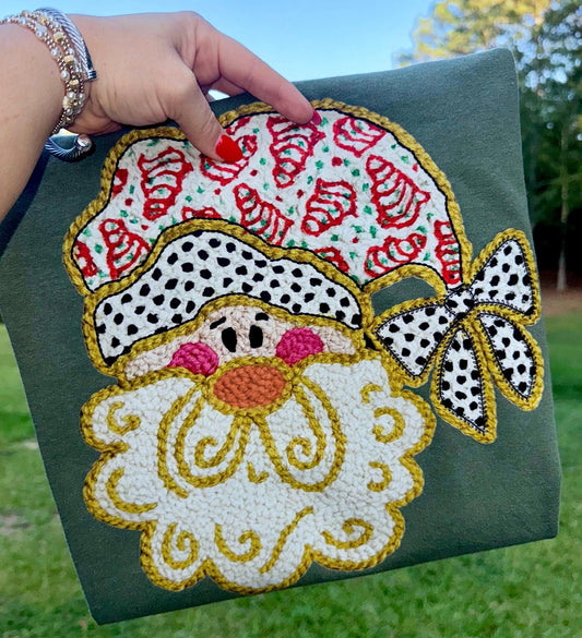 Comfort Color DTF - Faux Knit Santa