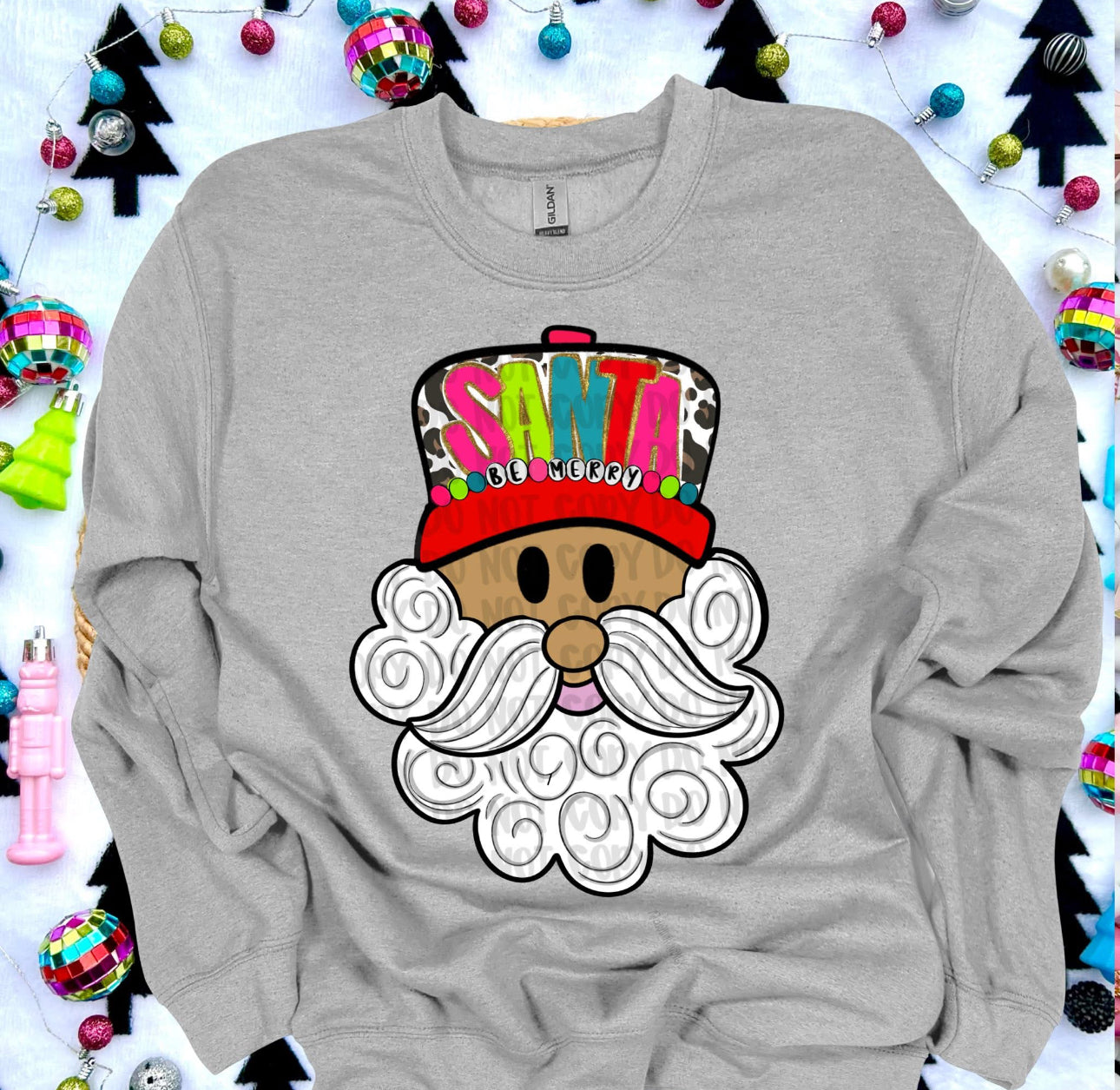 Trucker Hat Santa Sweatshirt on Cement