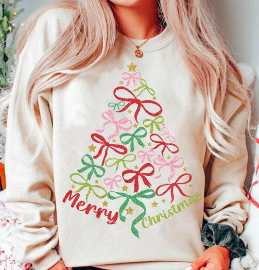 Coquette Multi Colored Tree Sweatshirt - Pictured on Sand