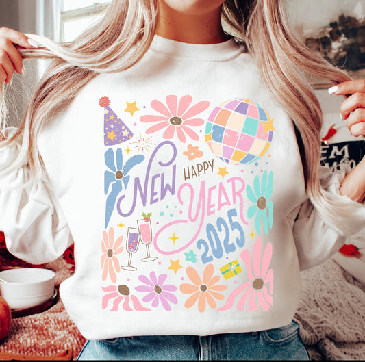 2025 New Year Pastel Sweatshirt - Select your Sweatshirt Color