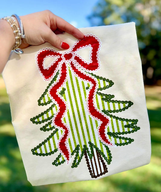 Comfort Color DTF - Seersucker Christmas Tree