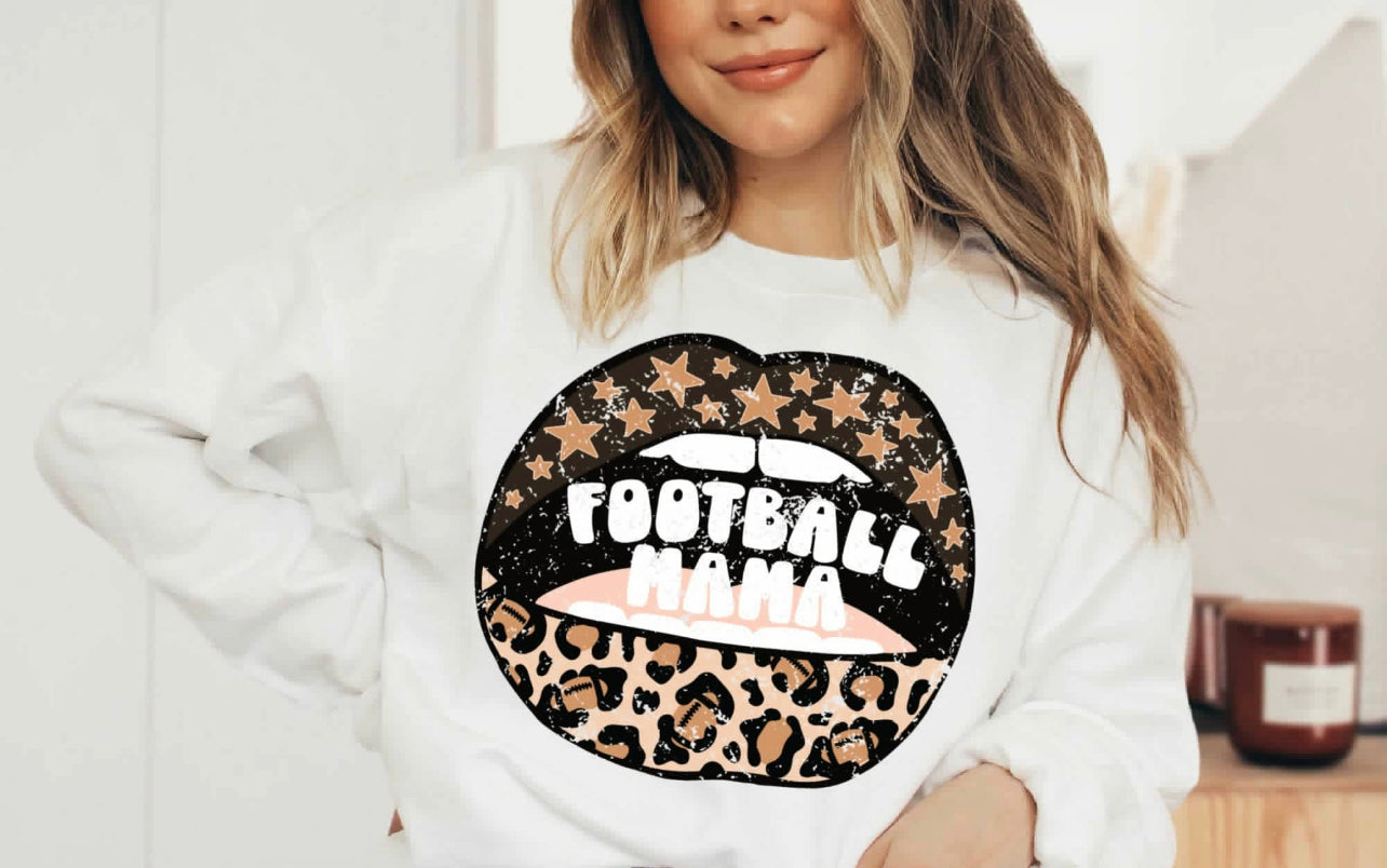 Football Mom Lips T Shirt