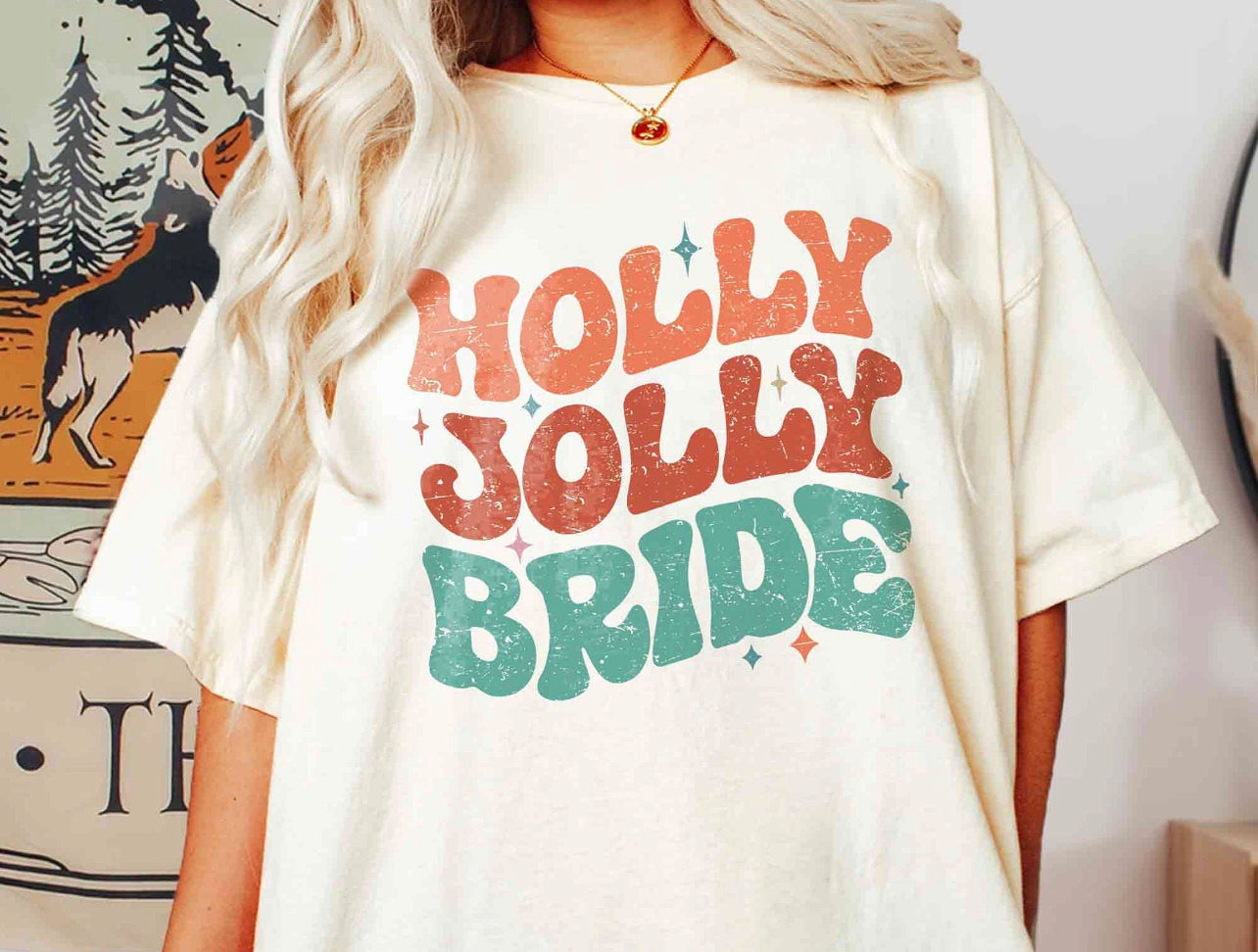 Holly Jolly Bride on White