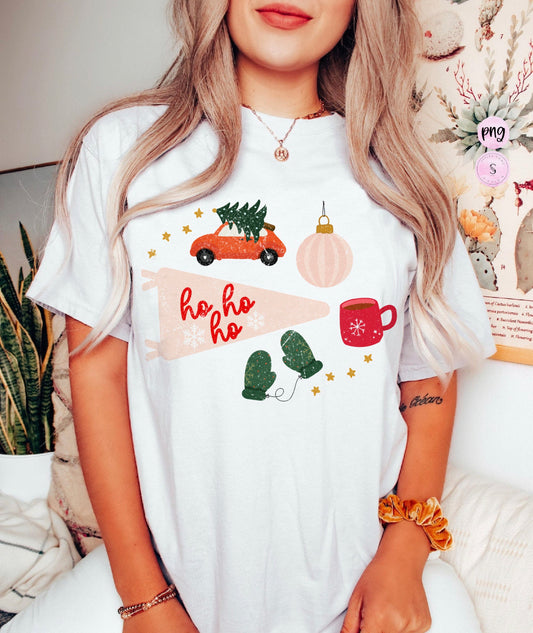 Retro Ho Ho Ho on White Sweatshirt