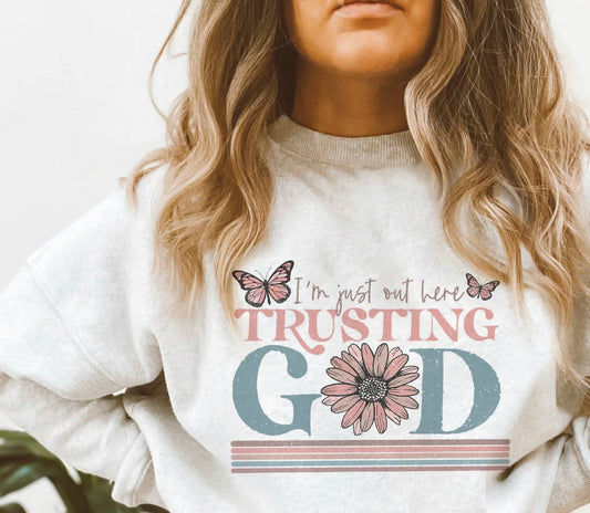 Trusting God on White T Shirt