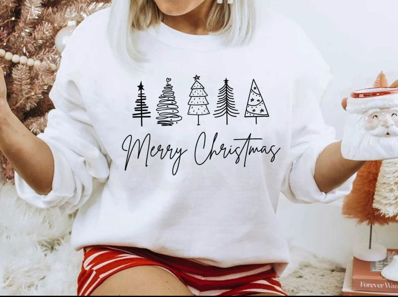 Merry Christmas Sweatshirt on White