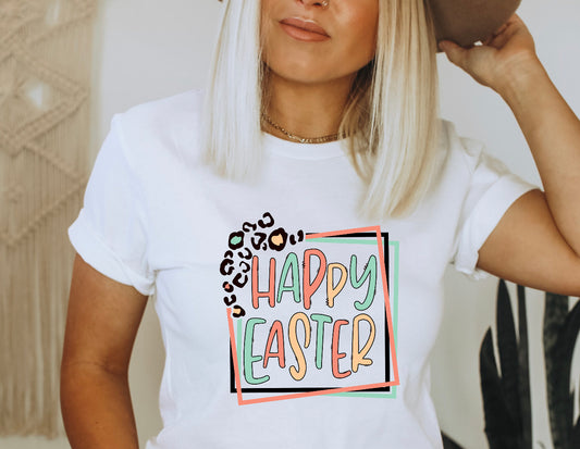 Happy Easter on White Bella Shirt