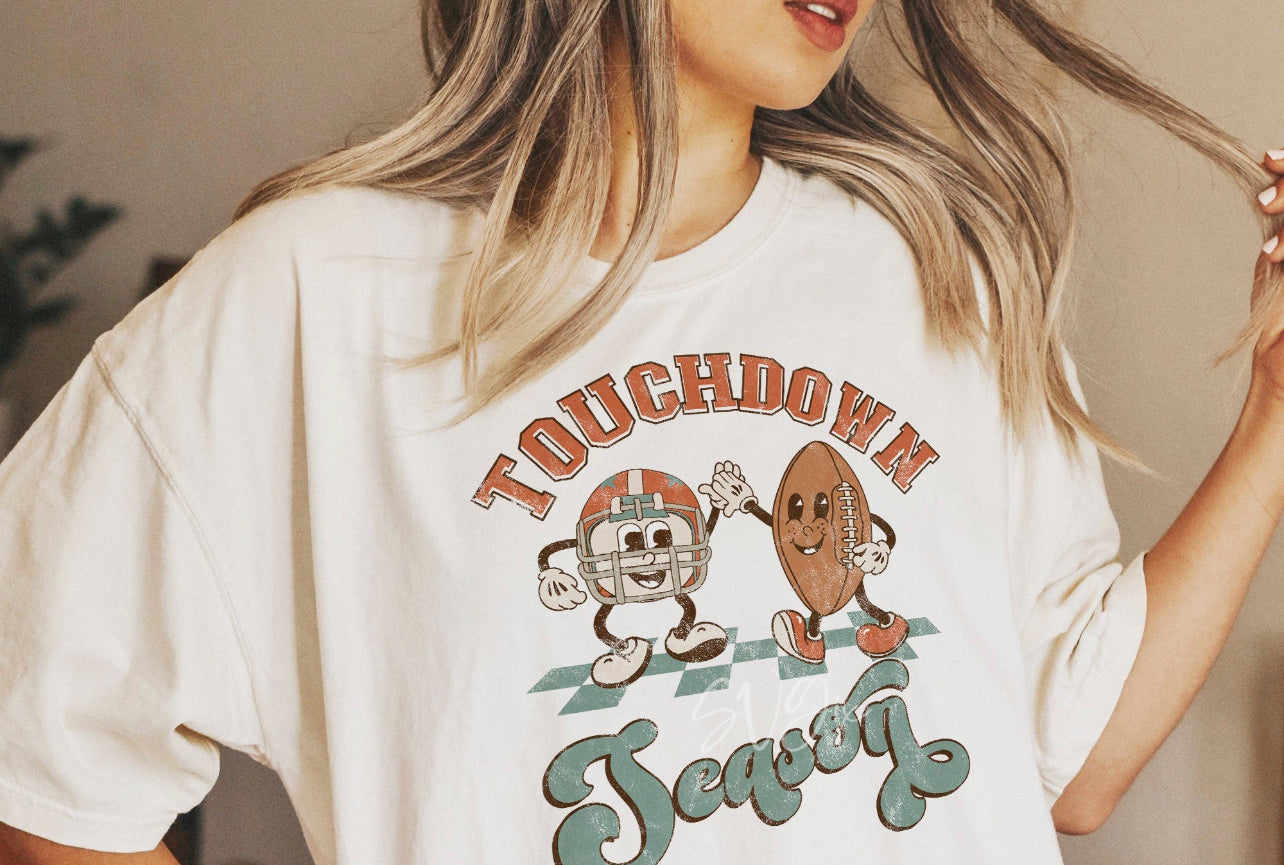 Touch Down Season T Shirt on White